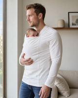 Blanc · Longue · T-shirt porte-bébé Nidou blanc manches longues, à la maison