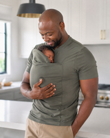 Vert · Courte · T-shirt porte-bébé Nidou vert sauge, à la maison