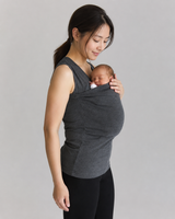 Gris · Top porte-bébé Nidou gris, détail de la poche